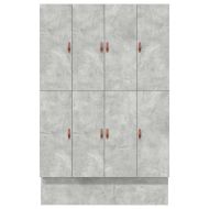 Легло с място за съхранение с чекмедже Циментено сиво 150 cm