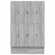 Легло с място за съхранение Сив Сонома 150 cm Инженерно дърво