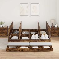 Легло с място за съхранение Димян дъб 180 cm Инженерно дърво