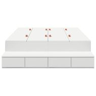 Легло с място за съхранение Бяло 120 cm Инженерно дърво