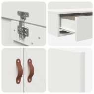 Легло с място за съхранение Бяло 140 cm Инженерно дърво