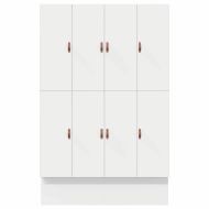 Легло с място за съхранение Бяло 135 cm Инженерно дърво