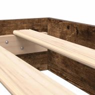 Легло с библиотека Опушен дъб 75 x 190 cm Инженерно дърво