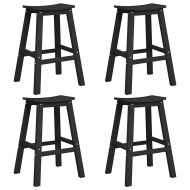 Комплект бар за градина 4 pcs Черно HDPE