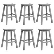 Комплект бар за градина 6 pcs Светлосиво HDPE