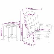 Градински мебели за отдих 3 pcs Нейви 38 x 38 x 46 см