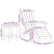 Градински мебели за отдих 3 pcs Нейви 38 x 38 x 46 см Пластмаса