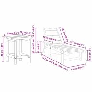 Градински мебели за отдих 2-човек 3 pcs Черно 38 x 38 x 46 см