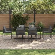 Комплект за хранене в градината 7 pcs Черно Стомана