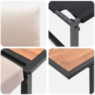 Комплект за хранене в градината 3 pcs Таупе Стомана