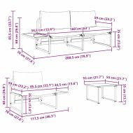Комплект за хранене в градината 3 pcs Таупе Стомана