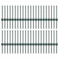 Оградни стълбове 44 pcs Зелен 80 cm Стомана