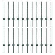 Оградни стълбове 22 pcs Зелен 100 cm Стомана