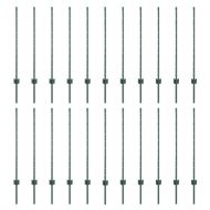 Оградни стълбове 22 pcs Зелен 140 cm Стомана