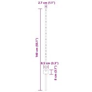 Оградни стълбове 22 pcs Зелен 140 cm Стомана