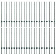 Оградни стълбове 44 pcs Зелен 140 cm Стомана