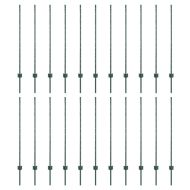 Оградни стълбове 22 pcs Зелен 160 cm Стомана