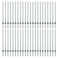 Оградни стълбове 44 pcs Зелен 160 cm Стомана