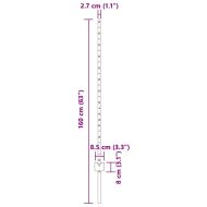 Оградни стълбове 44 pcs Зелен 160 cm Стомана