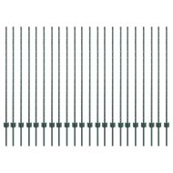 Оградни стълбове 22 pcs Зелен 180 cm Стомана