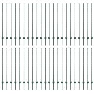 Оградни стълбове 44 pcs Зелен 180 cm Стомана