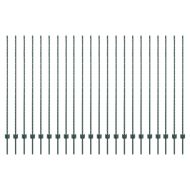 Оградни стълбове 22 pcs Зелен 200 cm Стомана