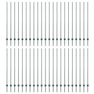 Оградни стълбове 44 pcs Зелен 200 cm Стомана
