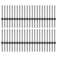 Оградни стълбове 44 pcs Сив 80 cm Стомана