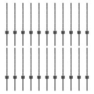 Оградни стълбове 22 pcs Сив 100 cm Стомана