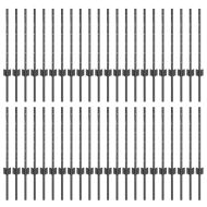 Оградни стълбове 44 pcs Сив 100 cm Стомана