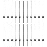 Оградни стълбове 22 pcs Сив 120 cm Стомана
