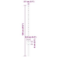 Оградни стълбове 22 pcs Сив 120 cm Стомана