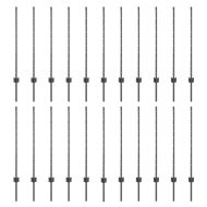 Оградни стълбове 44 pcs Сив 140 cm Стомана