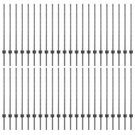 Оградни стълбове 88 pcs Сив 140 cm Стомана