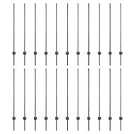 Оградни стълбове 44 pcs Сив 160 cm Стомана