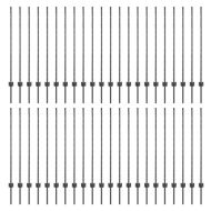 Оградни стълбове 88 pcs Сив 160 cm Стомана