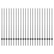 Оградни стълбове 44 pcs Сив 180 cm Стомана