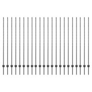 Оградни стълбове 44 pcs Сив 200 cm Стомана