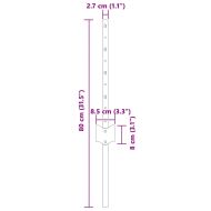 Оградни стълбове 44 pcs Сребрист 80 cm Стомана