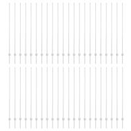 Оградни стълбове 88 pcs Сребрист 200 cm Стомана