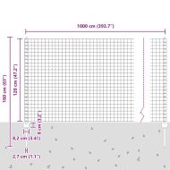 Ограда и колче Зелен 1,2 x 10 m Стомана