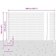 Ограда и колче Зелен 1,2 x 10 m Стомана