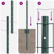 Ограда и колче Зелен 1 x 10 m Стомана