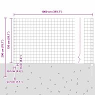 Ограда и колче Зелен 1,5 x 10 m Стомана