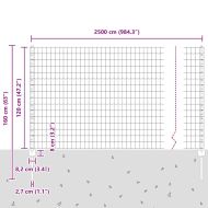 Ограда и колче Зелен 1,2 x 25 m Стомана