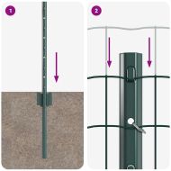 Ограда и колче Зелен 0,6 x 25 м Стомана