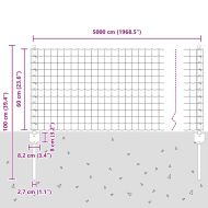 Ограда и колче Зелен 0,6 x 50 м Стомана