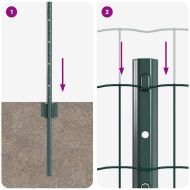Ограда и колче Зелен 0,4 x 50 м Стомана