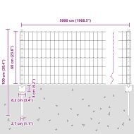 Ограда и колче Зелен 0,6 x 50 м Стомана