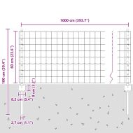 Ограда и колче Зелен 0,6 x 10 м Стомана